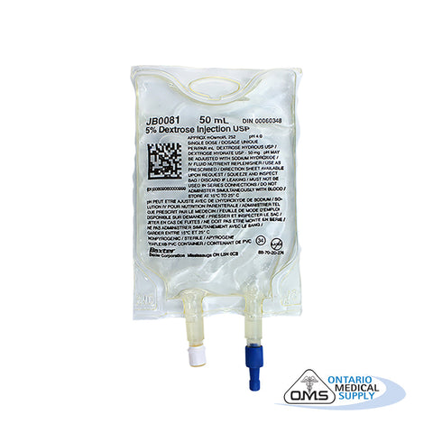 Solution, 5% Dextrose, Injection, USP, 50mL