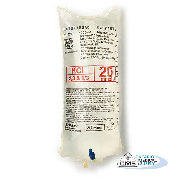 Solution, Potassium Chloride (KCI), Injection, USP, 20 mmol Potassium ...