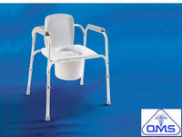 STATIONARY COMMODE WITH FIXED ARMS