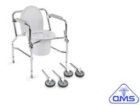 WHEELED DROP ARM COMMODE W 17.5IN H 20IN