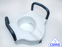 RAISED TOILET SEAT PLASTIC WITH ARMS, 4.5IN